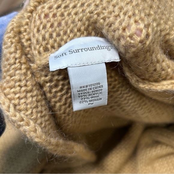 Soft Surroundings tan telluride topper long cardigan medium petite mohair wool - Picture 4 of 6